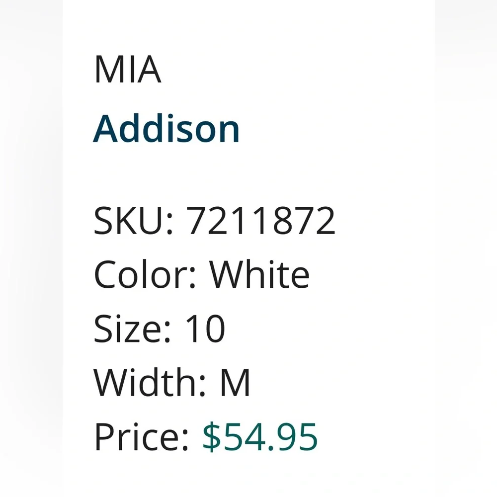 MIA ADDISON White tumbled sandal 10 in original box